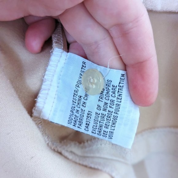 VINTAGE 90s Boxy Faux Suede Blouse Western Retro Neutral Button Up Shirt - Picture 8 of 11